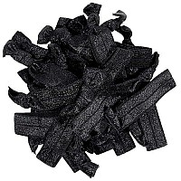 Hair Ties Black Ponytail Holders - 20 Pack - No Crease Ouchless Elastic Styling Accessories Solid Pony Tail Holder Ribbon Bands - By Kenz Laurenz