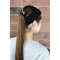 Hair Ties Black Ponytail Holders - 20 Pack - No Crease Ouchless Elastic Styling Accessories Solid Pony Tail Holder Ribbon Bands - By Kenz Laurenz