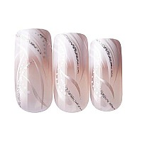 Gold Finger False Nails Gel Glam Design Full Cover Fake Nails, Long Length (2 PACK)