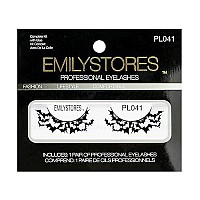 Emilystores Bat Costume Thunder Bat Halloween Fancy Fashion Costume Party Look Black Lace Lashes Paper Lashes False Eyelashes 1 Pair