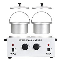 Aw Dual Pot Wax Warmer Professional Electric Heater Dual Parrafin Hot Facial Skin Equipment Spa Adjustable Temperature Set