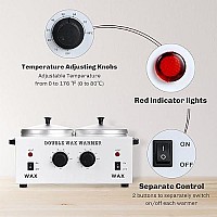 Aw Dual Pot Wax Warmer Professional Electric Heater Dual Parrafin Hot Facial Skin Equipment Spa Adjustable Temperature Set