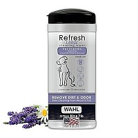 Wahl Pet Refresh Lavender Cleaning Wipes for All Dog Breeds - Use on Ears, Nose, Paws, Bottom, & Sensitive Areas - 50 Wipes - 820018A