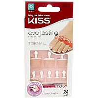 Kiss Everlasting French Toenail Kit Real Short 24 Nail (6 Pack)