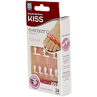 Kiss Everlasting French Toenail Kit Real Short 24 Nail (6 Pack)