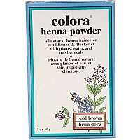 Colora Henna Powder Hair Color Gold Brown 2 Ounce (59ml) (6 Pack)