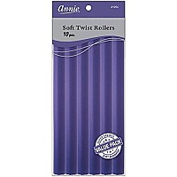 Annie Soft Twist Rollers, Purple, 10 Inch, 10 Count