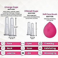 LURE Essentials GLAM Face Cupping Set Facial Set with Silicone Brush | Anti-Aging Face Lift Cupping Massage | FREE PDF Book for Professional and Home Use