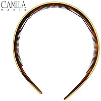 Camila Paris AD44 French Fashion Headband for Women, Very Flexible with Teeth for Strong Hold Grip, Women's Hairband, No Slip and Durable Styling Girls Hair Accessories, Made in France with Cellulose