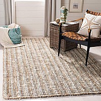 Safavieh Natural Fiber Collection 8 Square Grey Nf447K Handmade Chunky Textured Premium Jute 075-Inch Thick Area Rug