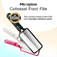 Microplane Colossal Foot File Scraper - The Original Stainless Steel Foot Rasp, Dead Skin/Callus Remover for Feet, Gentle Foot Scrubber, Pedicure Tools for Salon-Quality Foot Care, Black