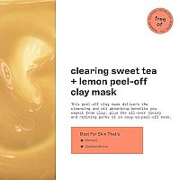 FREEMAN Clearing Sweet Tea & Lemon Peel-Off Clay Facial Mask, Antioxidant Rich Skincare Treatment, Protects Skin and Lightens Dark Spots, Face Mask For Combination Skin, 6 fl.oz./175 mL Tube