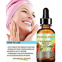 STRAWBERRY SEED OIL ORGANIC. 100% Pure Moisturizer/ Natural Cold Pressed Carrier oil. 0.5 Fl.oz.- 15 ml. For Skin, Hair, Lip and Nail Care. One of the highest anti-oxidant oil, rich in Omega-3 and Linolenic Acid. Botanical Beauty.