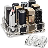 byAlegory Acrylic Lipstick Makeup Organizer Designed For Larger Base Lipsticks | 12 Space Cosmetic Storage (CLEAR)