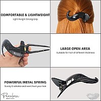 Parcelona French Crochet Celluloid Black Side Slide In Yoga Hair Claw Clip for Fine Hair (Black)