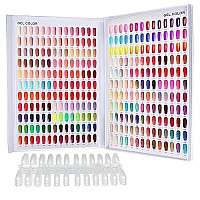 308 Nail Color Chart Display, Nail UV Gel Polish Book Nail Painting Practice Design Board, Fake Tips Nails Sample Display Nail Art for Nail Salons, DIY Nail Art at Home