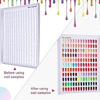 308 Nail Color Chart Display, Nail UV Gel Polish Book Nail Painting Practice Design Board, Fake Tips Nails Sample Display Nail Art for Nail Salons, DIY Nail Art at Home