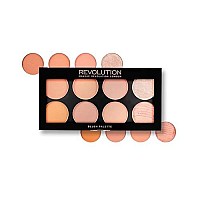 Makeup Revolution Ultra Blush Makeup Palette, Bronzer & Highlighter Makeup, Includes 8 Shades, Gluten free, Vegan & Cruelty Free, Hot Spice, 13g