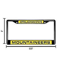 Ncaa Rico Industries Appalachian State Mountaineers Black Black Laser Cut Chrome Frame 12 X 6 12 X 6 Black Laser Cut Chrome Frame - Cartrucksuv Automobile Accessory