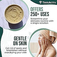 Four-in-One Acne Treatment, Exfoliating Sulfur Acne Face Wash, Bentonite Clay Face Mask & Acne Spot Treatment, Pore Clarifying Facial Scrub for Adult, Teens, Women, & Men, 250+ Treatments by TreeActiv