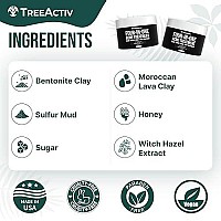 Four-in-One Acne Treatment, Exfoliating Sulfur Acne Face Wash, Bentonite Clay Face Mask & Acne Spot Treatment, Pore Clarifying Facial Scrub for Adult, Teens, Women, & Men, 250+ Treatments by TreeActiv