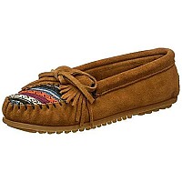 Minnetonka Womens Kilty Moccasin Brown Arizona Size 8