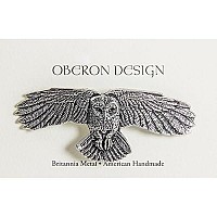 Owl Hair Clip, Hand Crafted Metal Barrette Made in the USA with a Medium 70mm Clip By Oberon Design