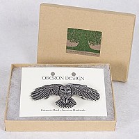 Owl Hair Clip, Hand Crafted Metal Barrette Made in the USA with a Medium 70mm Clip By Oberon Design