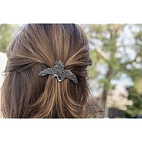 Crane Hair Clip, Small Hand Crafted Metal Barrette Made in the USA with a 60mm Imported French Clip by Oberon Design