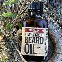 Simply Great Beard Oil - MAHOGANY Scented Beard Oil - Beard Conditioner 3 Oz Easy Applicator - Natural - Vegan and Cruelty Free Care for Beards - Gifts for Men with Beards