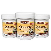 De La Cruz Coconut Oil - Expeller Pressed Coconut Oil for Skin and Hair - Natural Moisturizer for Skin and Hair - 2.2oz (3 Jars)