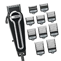 Wahl USA Elite Pro High-Performance Corded Home Haircut & Grooming Kit for Men - Electric Hair Clipper - Model 79602M