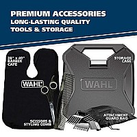 Wahl USA Elite Pro High-Performance Corded Home Haircut & Grooming Kit for Men - Electric Hair Clipper - Model 79602M