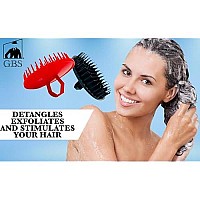 G.B.S Soft Scalp Massage Brush for Women and Men, Red and Black 4 Pack