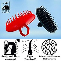 G.B.S Soft Scalp Massage Brush for Women and Men, Red and Black 4 Pack