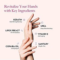 Bodipure Professional Keratin Gloves for Nail Strengthening - Moisturizing Hand Mask for Dry and Cracked Hands - Hand and Cuticle Treatment with Vegetable Keratin Cream - 12 Glove Pairs