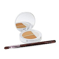 Sheer Cover Studio - Conceal And Brighten Highlight Trio - Two-Toned Concealers - Shimmering Highlighter - Mediumtan Shade - With Free Concealer Brush - 3 Grams