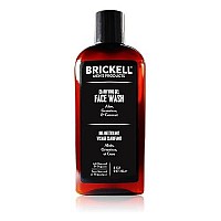 Brickell Men's Clarifying Gel Face Wash for Men, Natural and Organic Rich Foaming Daily Facial Cleanser Formulated With Geranium, Coconut and Aloe, 8 Ounce, Scented