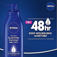 NIVEA Essentially Enriched Body Lotion, 48 Hour Moisture For Dry to Very Dry Skin, 2.5 Fl Oz