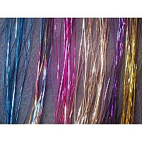 40 Hair Tinsel 210 Strands Seven Colors (Purple, Rainbow, Hot Pink, Gold, White Gold, Blue & Sparkling Silver)