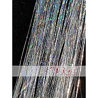 40 Hair Tinsel 100 Strands - Sparkling Silver