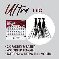 i-ENVY Trio Ultra Black Medium Lashes, 3X Faster & Easier, Double the Volume (Ultra Black - Medium)