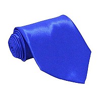 Soophen New Mens Necktie Solid Satin Neck Tie Royal Blue