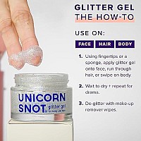 Unicorn Snot Holographic Body Glitter Gel for Body, Face, Hair - Vegan & Cruelty Free - 1.7 oz (Disco)