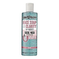 Soap & Glory Face Soap & Clarity Vitamin C Face Wash - 3-in-1 Exfoliating Face Wash for All Skin Types - Makeup Remover with Vitamin C & Exfoliating Beads to Unclog Pores (350ml)