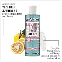 Soap & Glory Face Soap & Clarity Vitamin C Face Wash - 3-in-1 Exfoliating Face Wash for All Skin Types - Makeup Remover with Vitamin C & Exfoliating Beads to Unclog Pores (350ml)