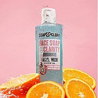 Soap & Glory Face Soap & Clarity Vitamin C Face Wash - 3-in-1 Exfoliating Face Wash for All Skin Types - Makeup Remover with Vitamin C & Exfoliating Beads to Unclog Pores (350ml)