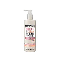 Soap and Glory Peaches & Clean Deep Cleansing Milk - 4 in1 Milk Cleanser & Makeup Remover with Peach Extract, Ginseng & Jojoba Oil - Hydrating Facial Cleanser for Clarified & Energized Skin (350ml)