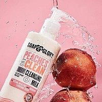 Soap and Glory Peaches & Clean Deep Cleansing Milk - 4 in1 Milk Cleanser & Makeup Remover with Peach Extract, Ginseng & Jojoba Oil - Hydrating Facial Cleanser for Clarified & Energized Skin (350ml)