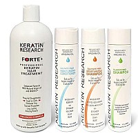 Keratin Forte Keratin Brazilian Keratin Hair Blowout Treatment with Moroccan Argan Oil Extra Strength Enhanced Formula 4 Bottles 1000ml Kit By Keratin Research Queratina Brasilera Tratamiento Forte